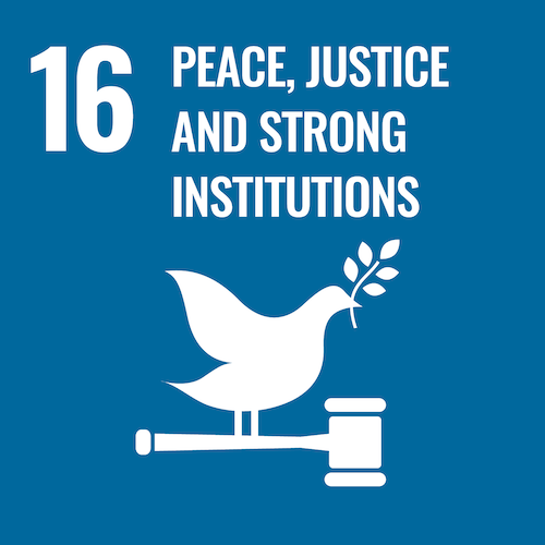 UN Sustainable Development Goals icon for peace, justice and strong institutions